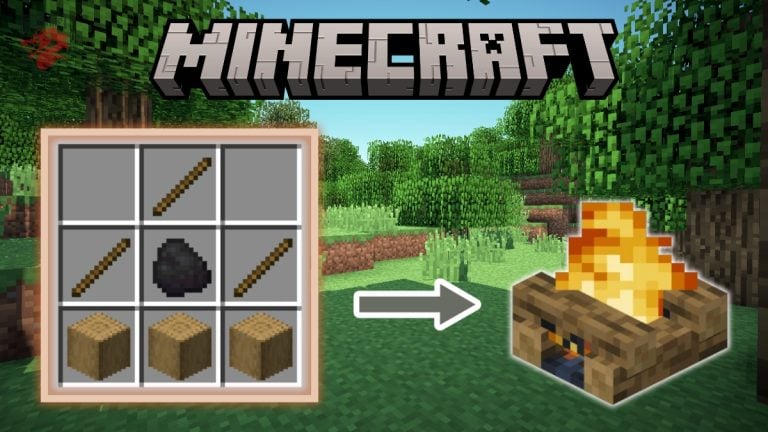 Иллюстрация разведения костра Minecraft