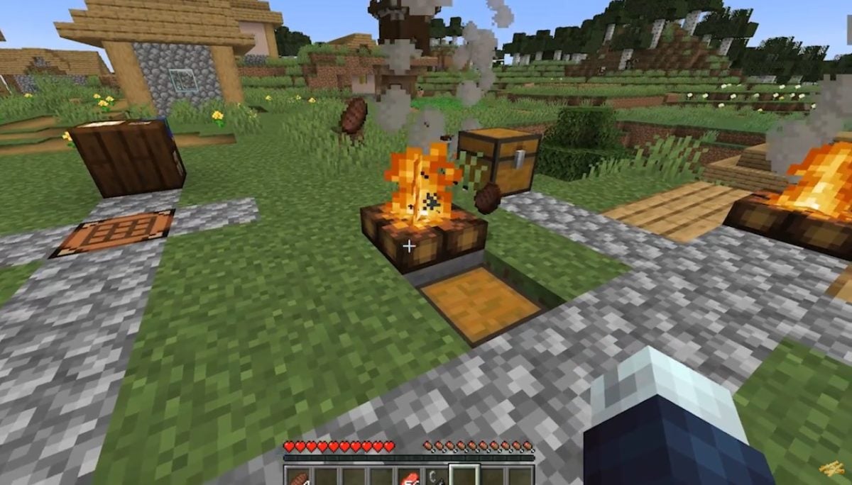 Sebuah api unggun dinyalakan di Minecraft