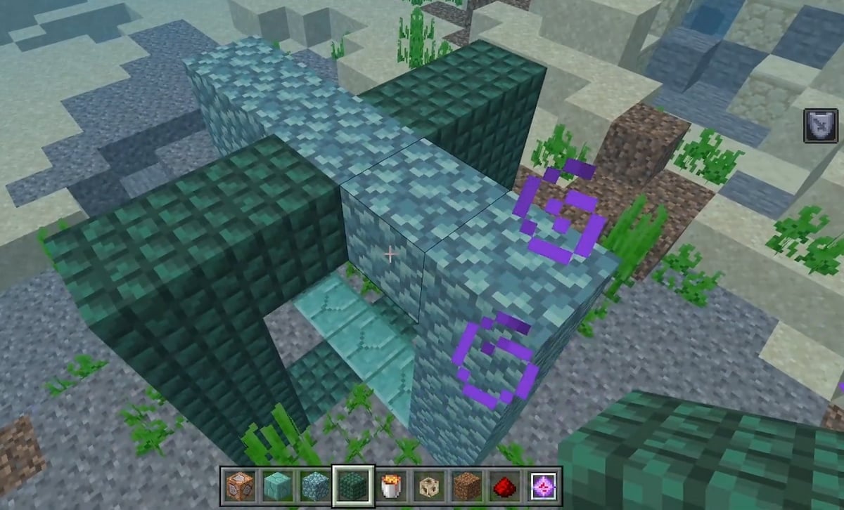 Estructura de los bloques 5x5 de Prismarine y Dark Prismarine