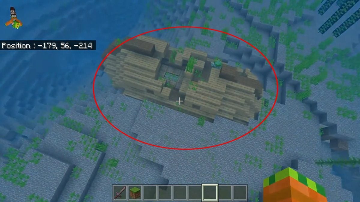 Encontrar un naufragio con una bota en Minecraft