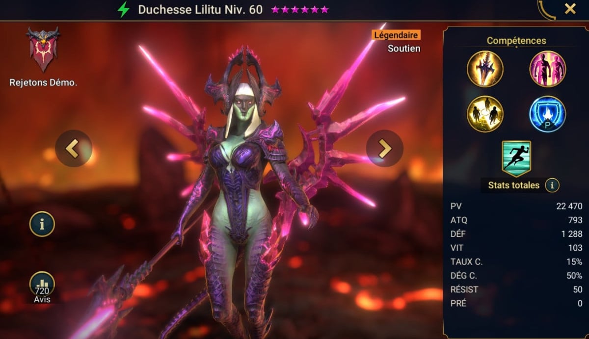 Guide masteries, grace and artifact on Duchess Lilitu on RSL 