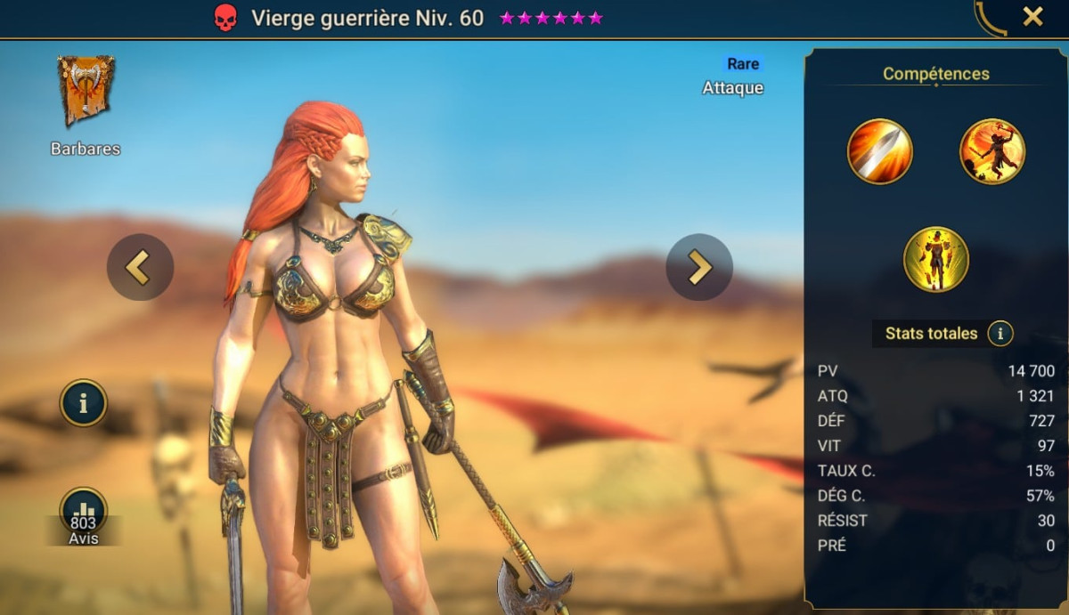 Guía de maestría, gracia y artefactos en Virgin Warrior (Warmaiden) en RSL 