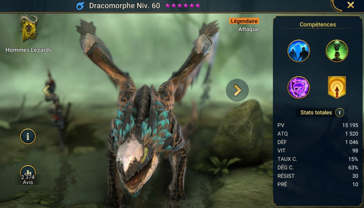 Guide mesterskaber, ynde og artefakter på Dracomorph (Dracomorph) på RSL 