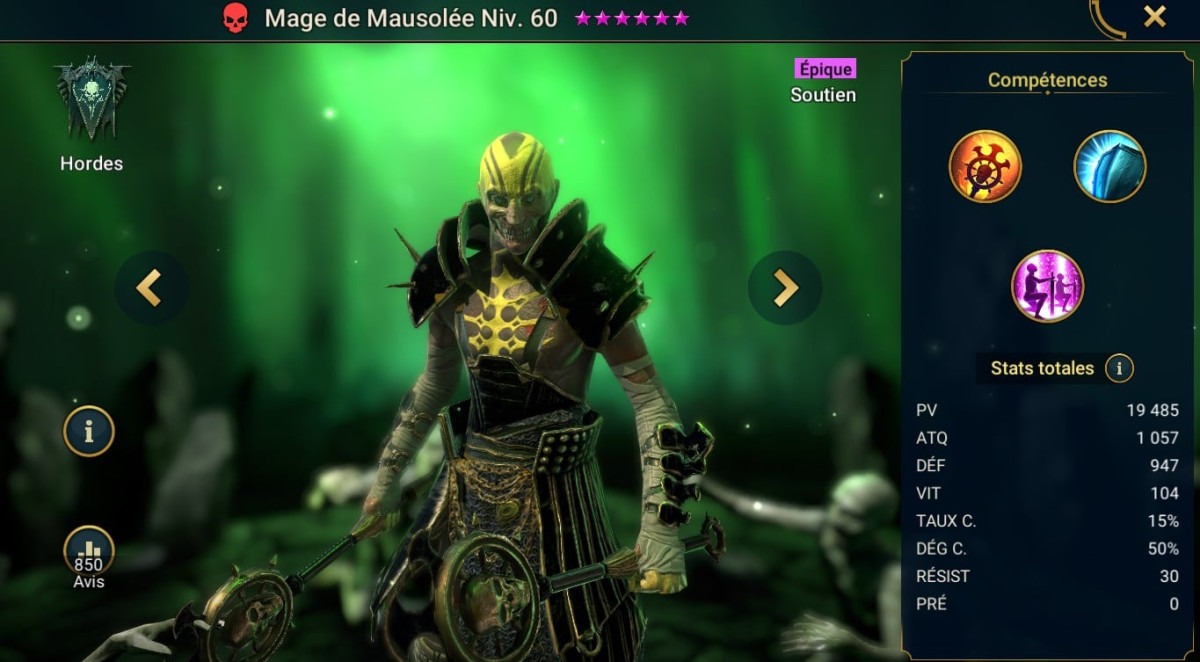 Mausoleum Mage masteries, grace and artifact guide on RSL 