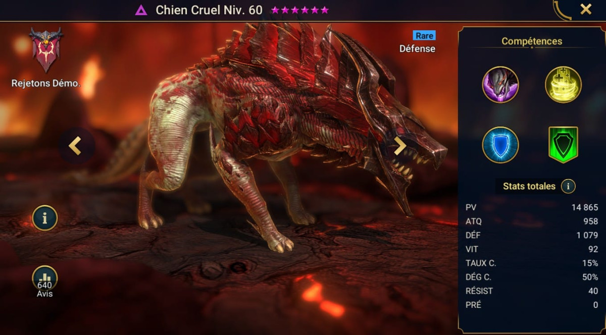 Guide masteries, grace and artifact on Cruel Dog (Fellhound) on RSL 