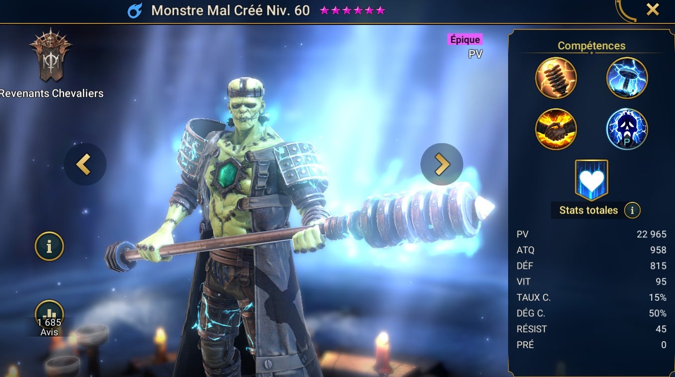 Guide maîtrises, grâce et artefact sur Monstre Mal créé (Miscreated Monster) sur RSL 