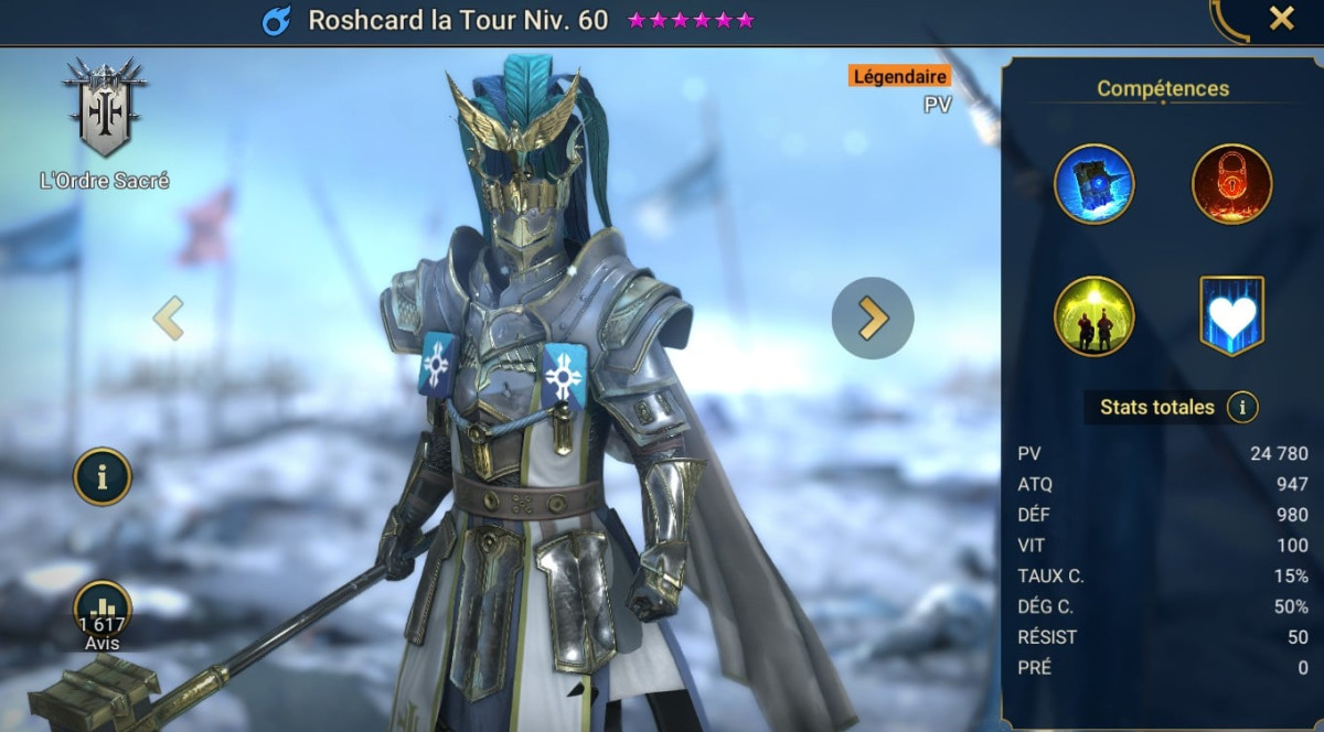 Roshcard the Tower masteries, grace and artifact guide on RSL 