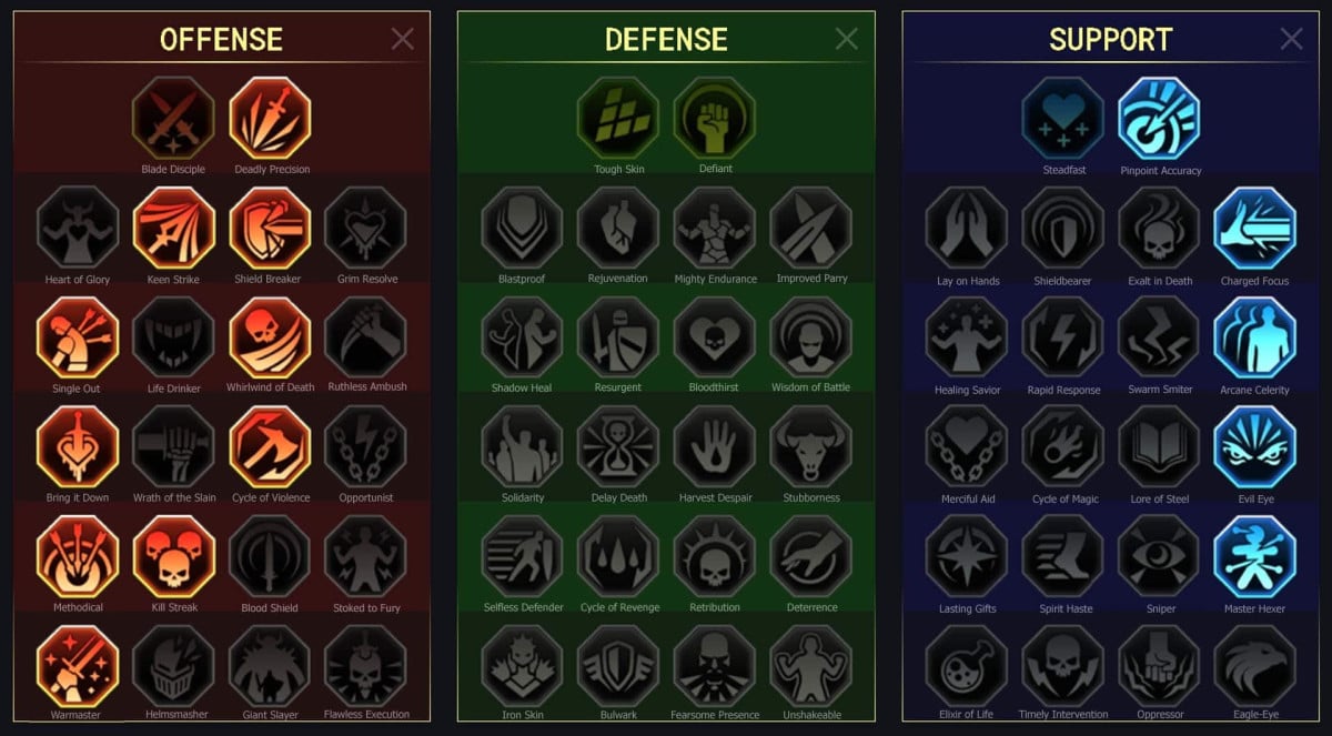 Matriz de maestría RSL para Athel Oscuro