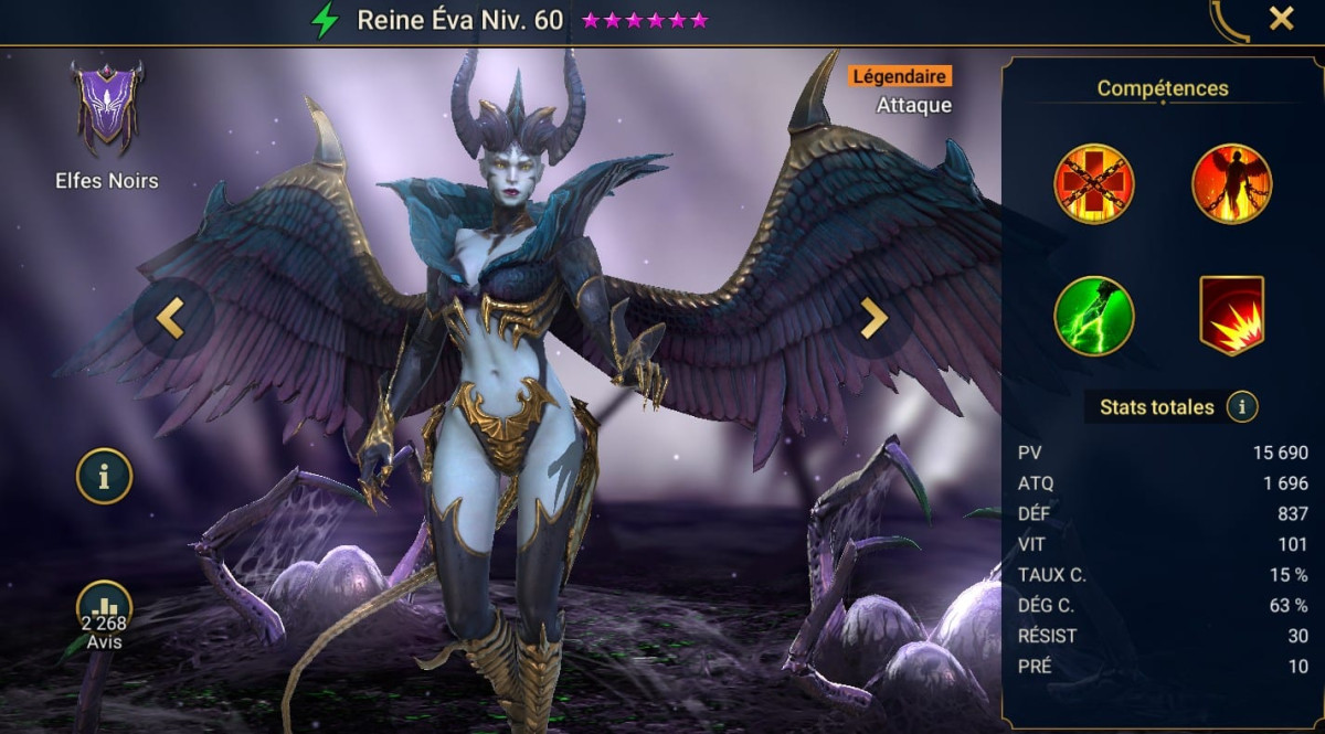 Masteries, Grace and Artifact guide on Reine eva (Queen Eva) on RSL 