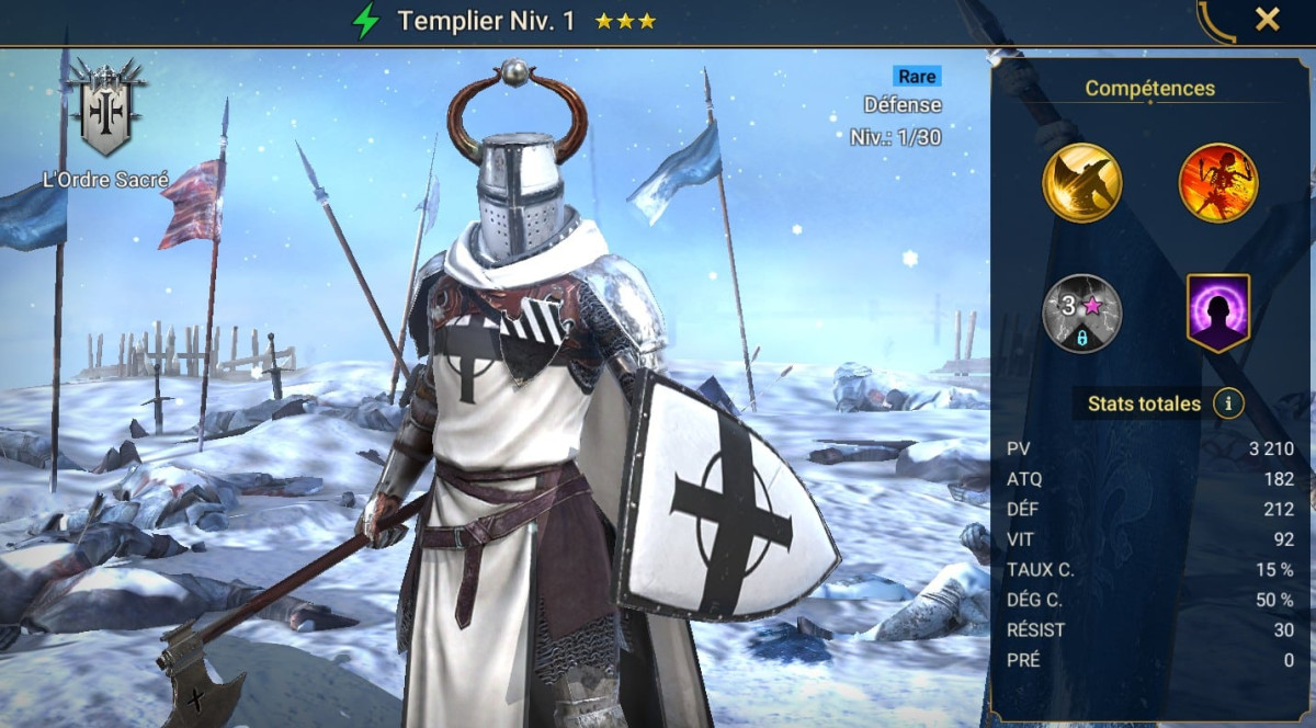 RSL 上圣殿骑士 (Templar) 上的指南掌握、恩典和神器 
