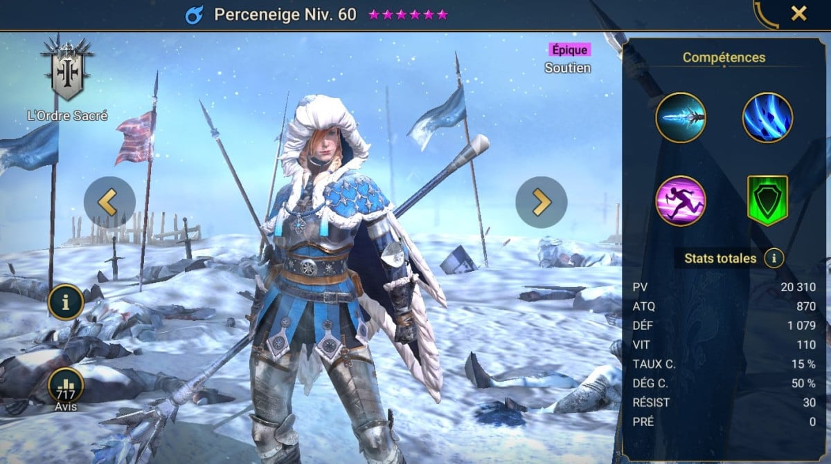 Maestrie guida, grazia e artefatto su Perceneige (Frostbringer) su RSL 