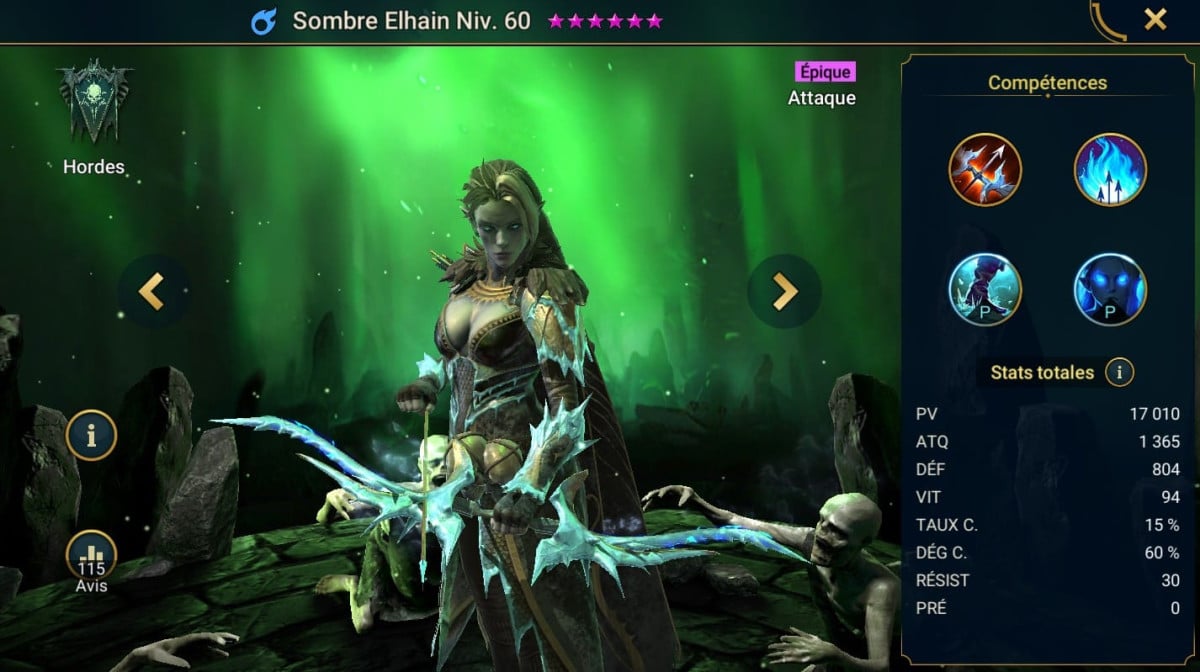 Masteries, Grace and Artifact guide on Sombre Elhain (Dark Elhain) on RSL 