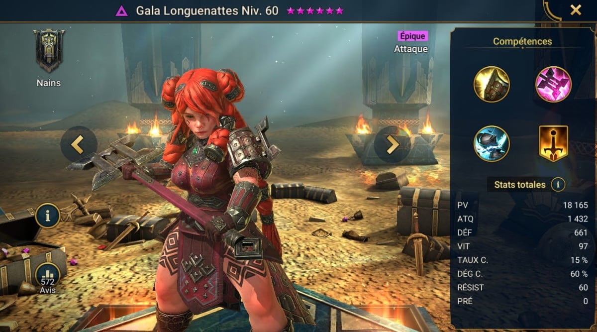 Guide masteries, grace and artifact on Gala Longuenattes (Gala Longbraids) on RSL 