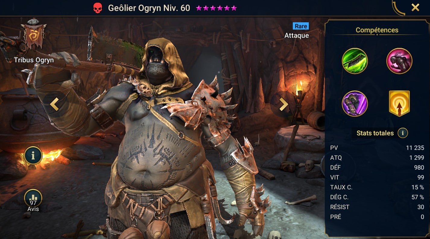 Guide maîtrises et artefact sur Géôlier Ogryn