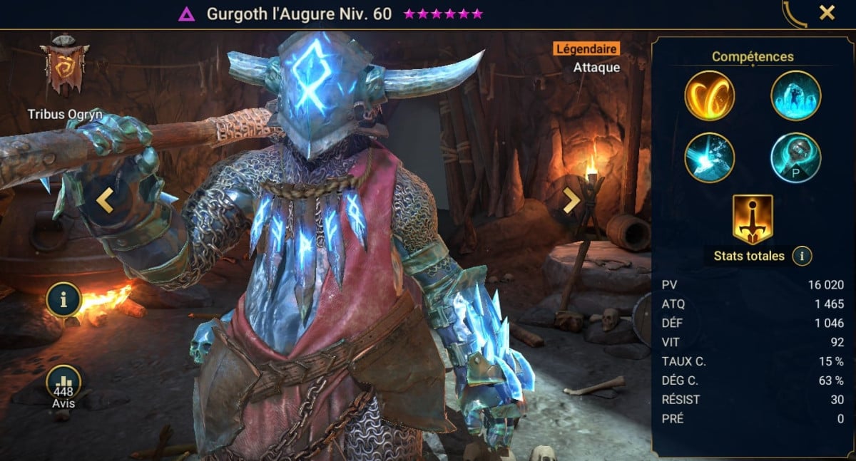 Masteries, Grace and Artefact guide om Gurgoth the Augur (Gurgoh the Augur) på RSL 