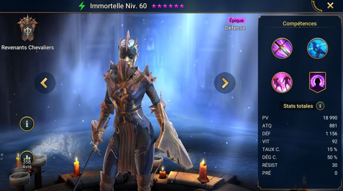 Guide masteries, grace and artifact on Immortelle (Deathless) on RSL 