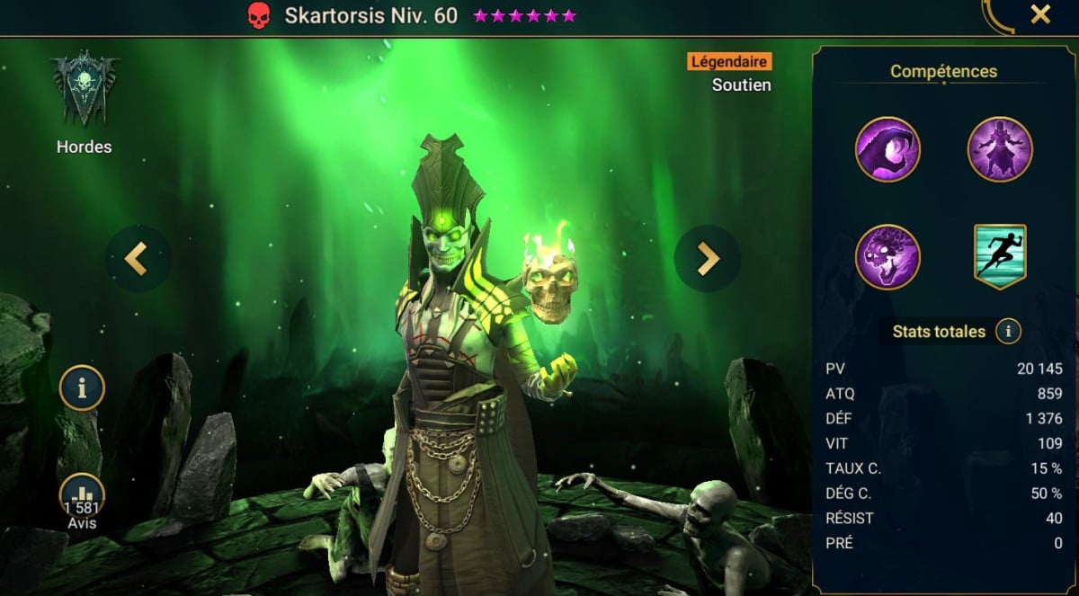 Guide masteries, grace and artifact on Skartorsis (Skartorsis) on RSL 