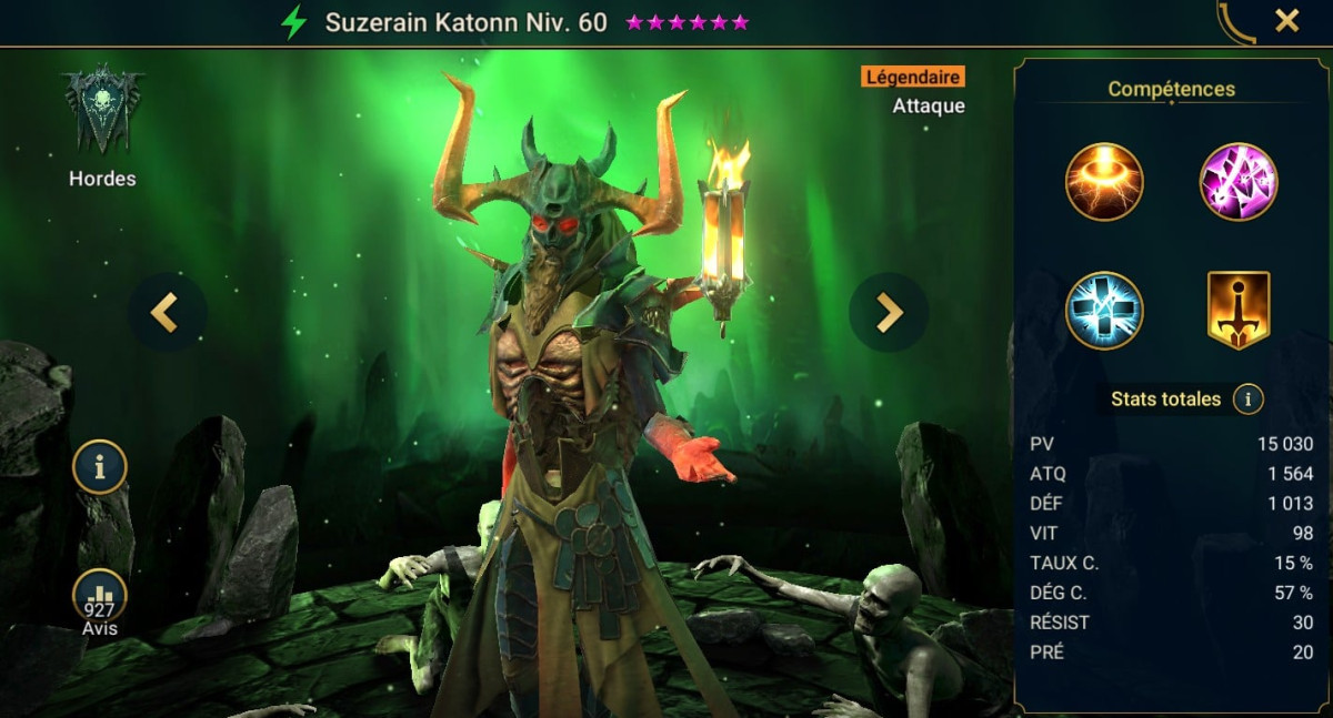 Masteries, Grace and Artifact guide on Overlord Katonn on RSL 