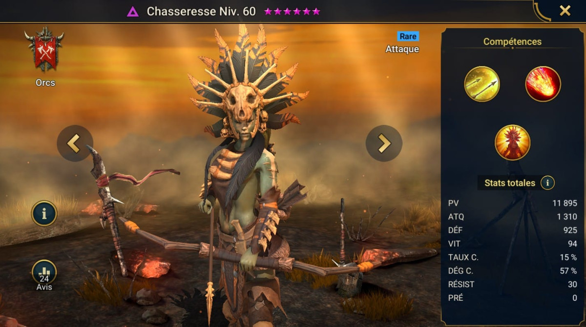 Guide masteries, grace and artifact on Chasseresse (Huntress) on RSL 