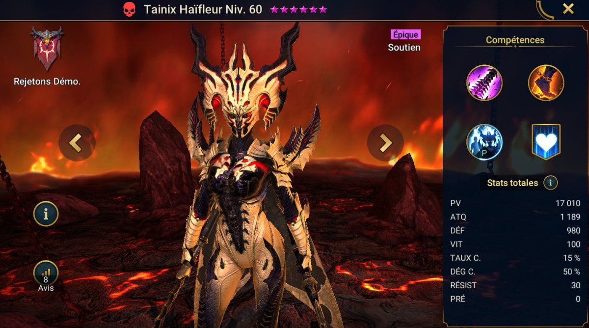 Tainix Haïfleur (Tainix Hateflower) maestrias, graça e guia de artefatos em RSL 