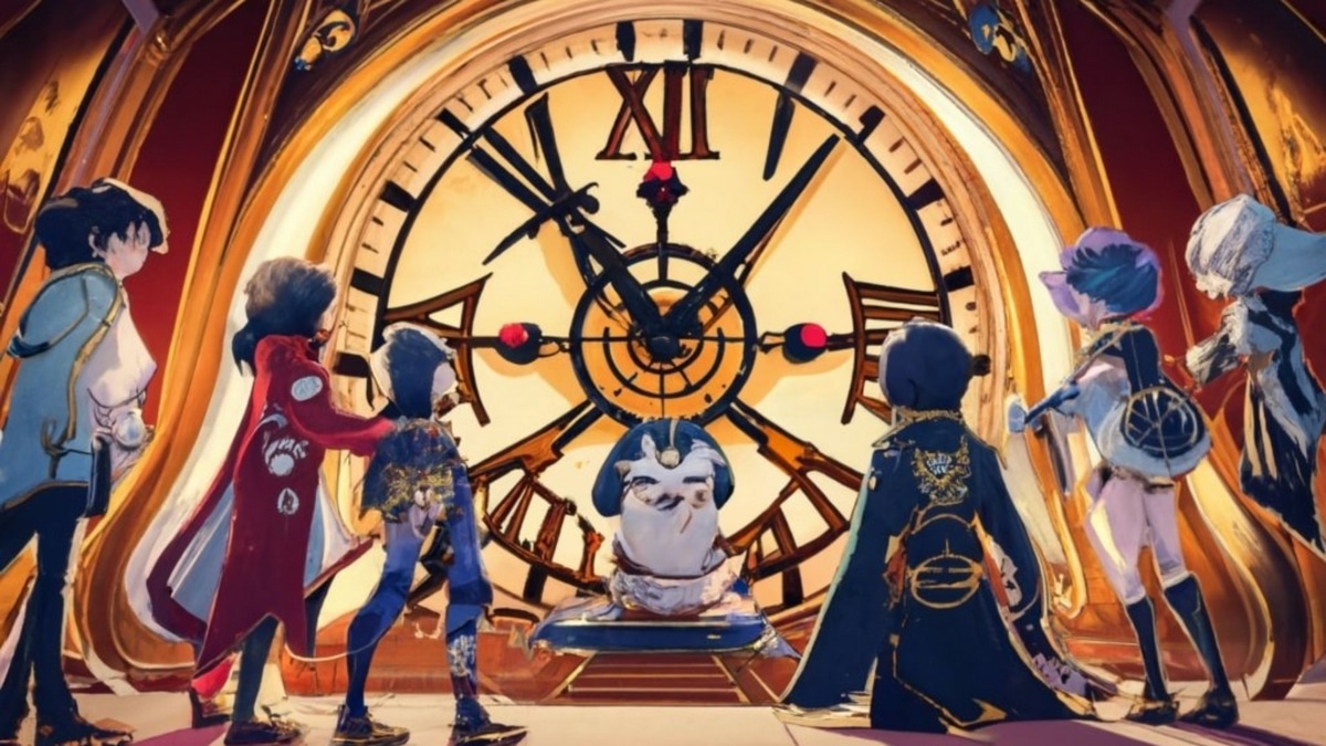 Illustration of the characters waiting for the release date of the Genshin Impact updates.