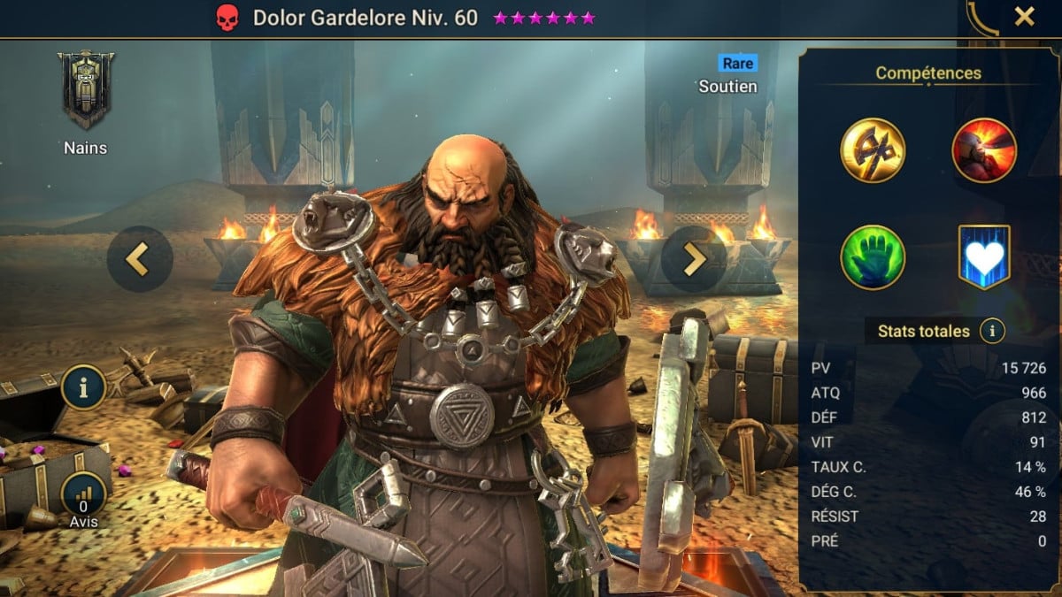 Guía de dominios, gracia y artefactos en Dolor Gardelore (Dolor Lorekeeper) en RSL 