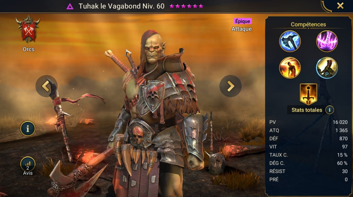 Masteries, grace and artifact guide on Tuhak the Wanderer (Tuhak the wanderer) on RSL 