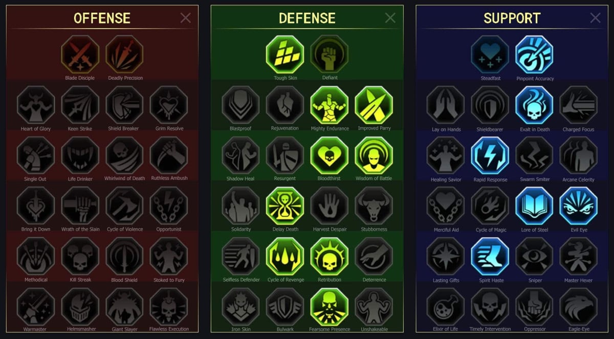 Matriz de maestría RSL para sanctum-protector