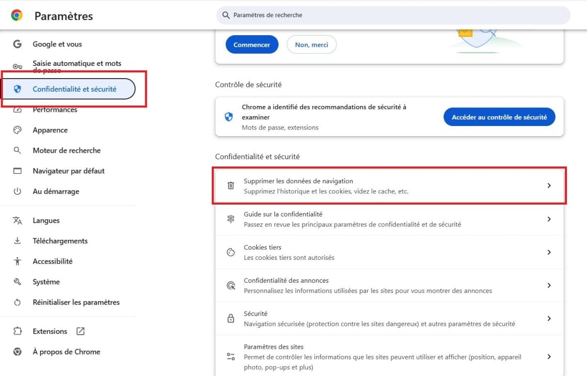 Öffnen Sie die Datenschutzeinstellungen von Chrome. 