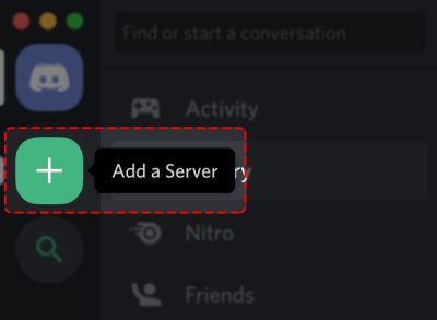 Screen from Discord, illustrating how to create a server on the platform 