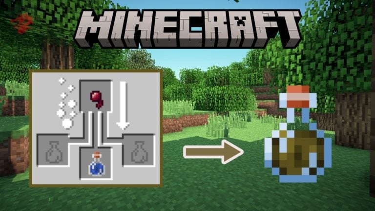 Illustration of the crafting of the poison potion in Minecraft