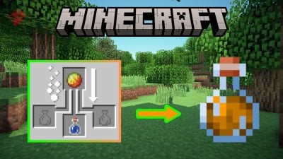 Ilustração da elaboração da poção de resistência ao fogo em Minecraft