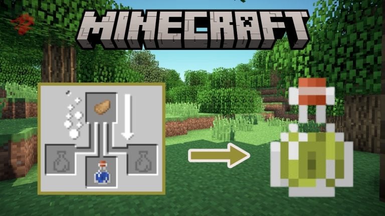 Illustration of the crafting of the jump potion in Minecraft