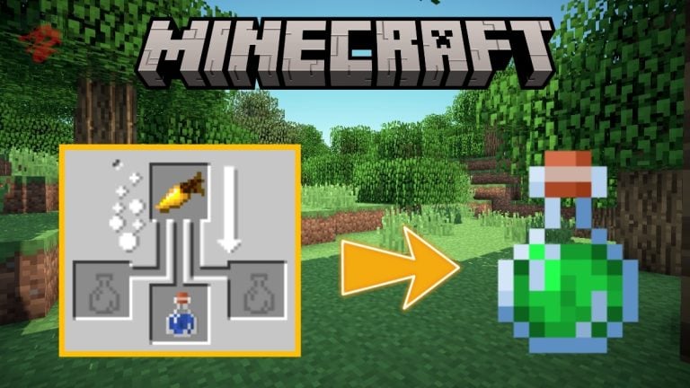 Illustration of the crafting of the night vision potion in Minecraft.