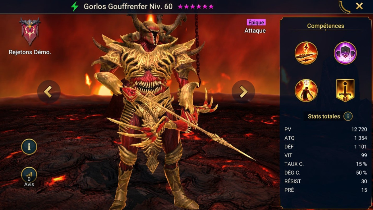 Guide mesterskaber, ynde og artefakter på Gorlos Gouffrenfer (Gorlos Hellmaw) på RSL 
