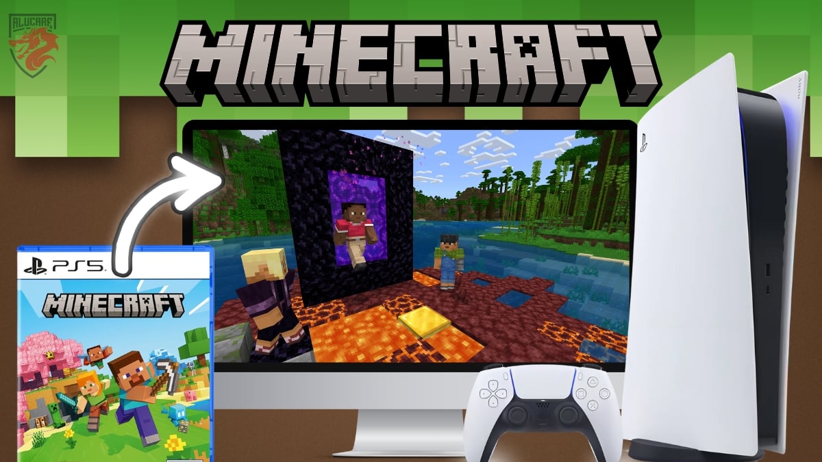 Ilustração de Minecraft em PS5