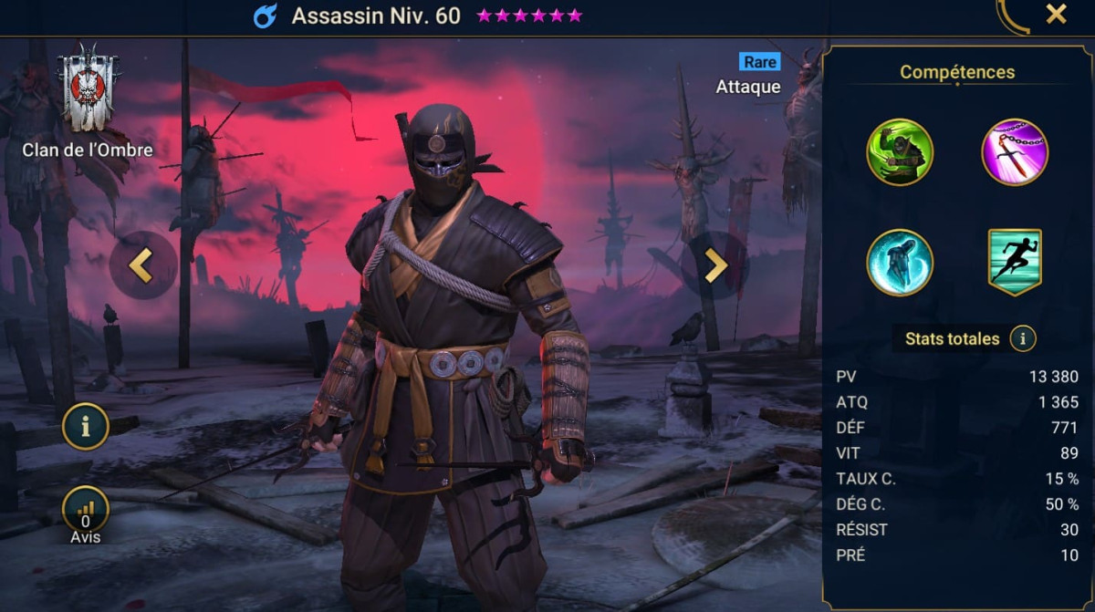 Guide mesterskaber, ynde og artefakter på Assassin på RSL 