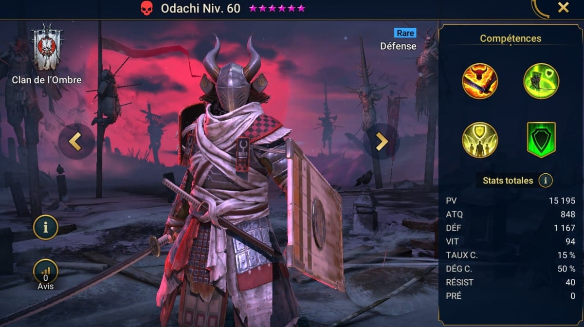 Guide Masteries, Grace and Artifact on Odachi (Odachi) on RSL 