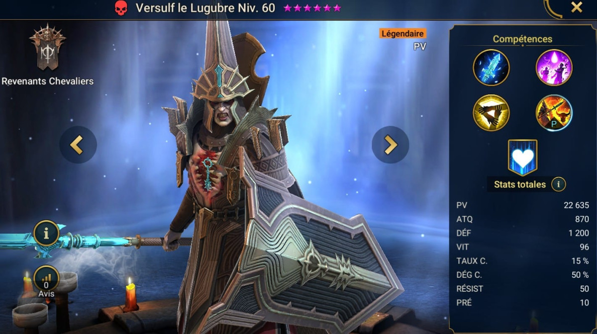 Руководство по мастерству, благодати и артефакту на Versulf The Lugubrious (Versulf the Grim) на RSL 