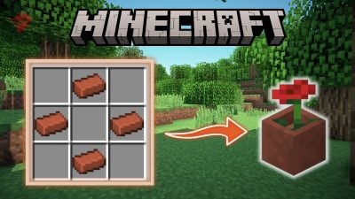 Illustration du crafting du pot de fleurs Minecraft