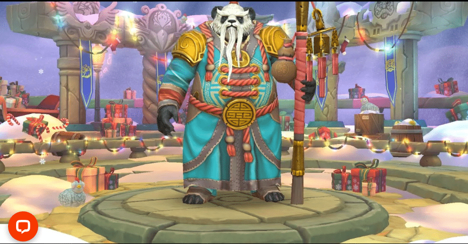 Image of the champion: Patriarch Qi on the mobile game Dragon Champions