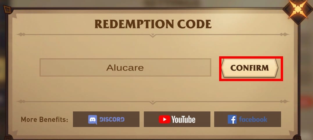 Imagem para colocar um código promocional no ACE