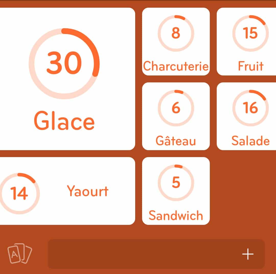 Images des solutions, réponses et aide pour le niveau 79 : Ça se mange froid du jeu mobile 94%