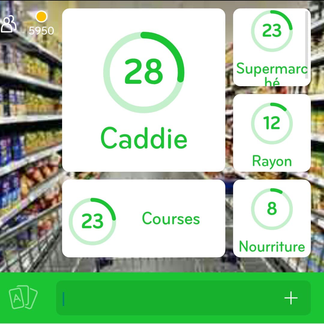 Images des solutions, réponses et aide pour le niveau 106 : Photo d'un caddie dans un rayon de supermarché du jeu mobile 94%