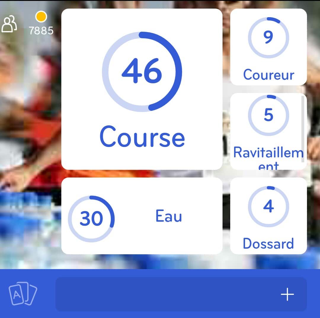 Images des solutions, réponses et aide pour le niveau 133 : Photo de coureurs à pied à un stand de ravitaillement pour boire de l'eau du jeu mobile 94%