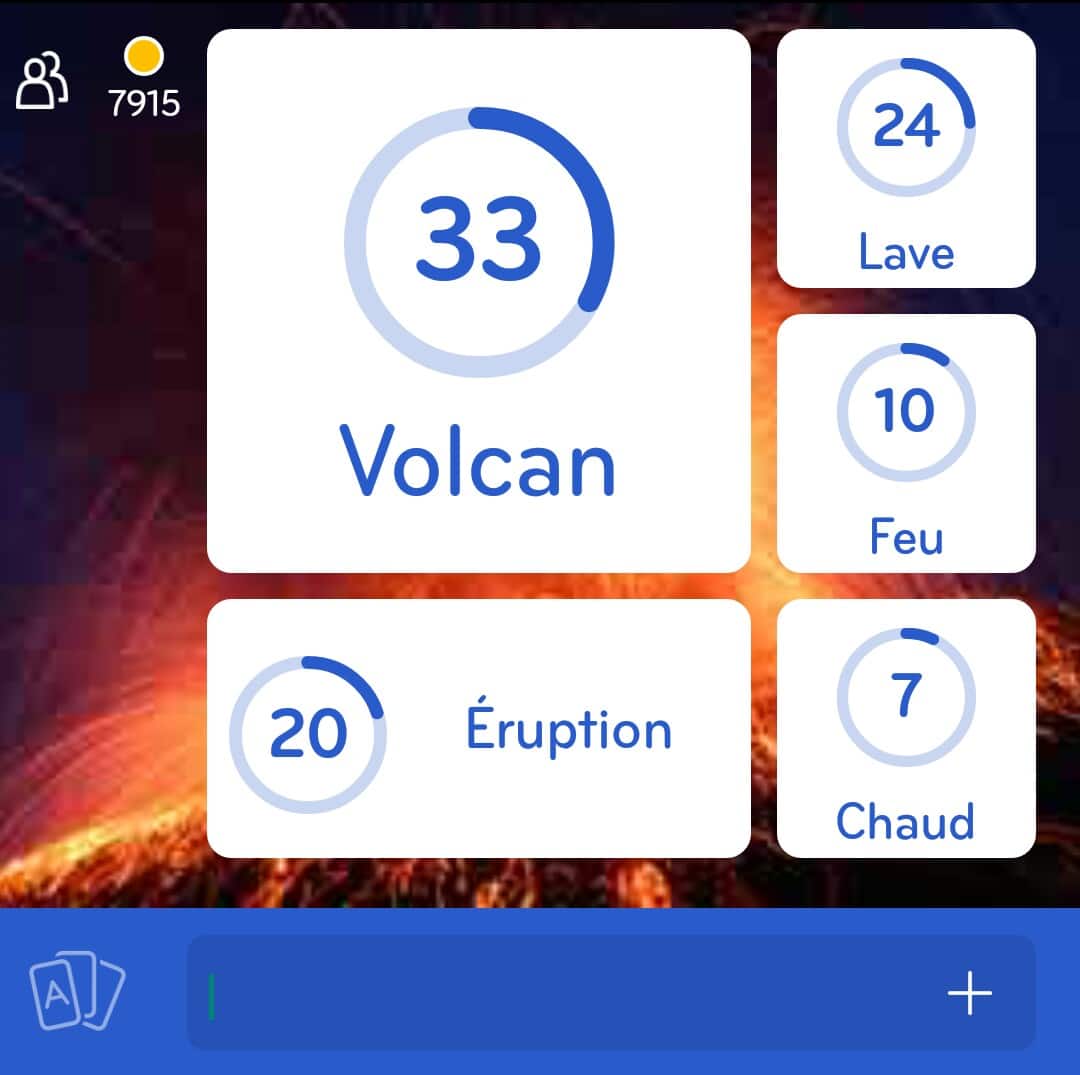 Images des solutions, réponses et aide pour le niveau 134 : Photo d'une éruption volcanique du jeu mobile 94%