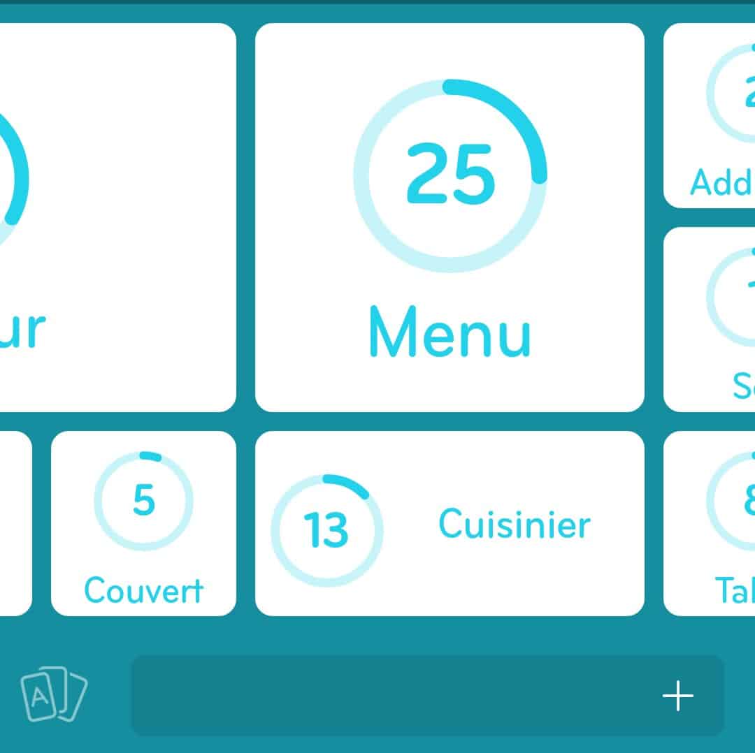 Images des solutions, réponses et aide pour le niveau 141 : On le trouve au restaurant du jeu mobile 94%