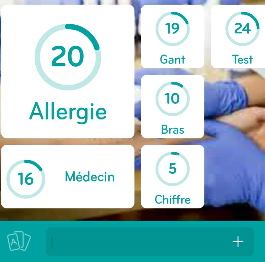 Images des solutions, réponses et aide pour le niveau 142 : Photo d'un médecin et son patient pour faire une prise de sang du jeu mobile 94%