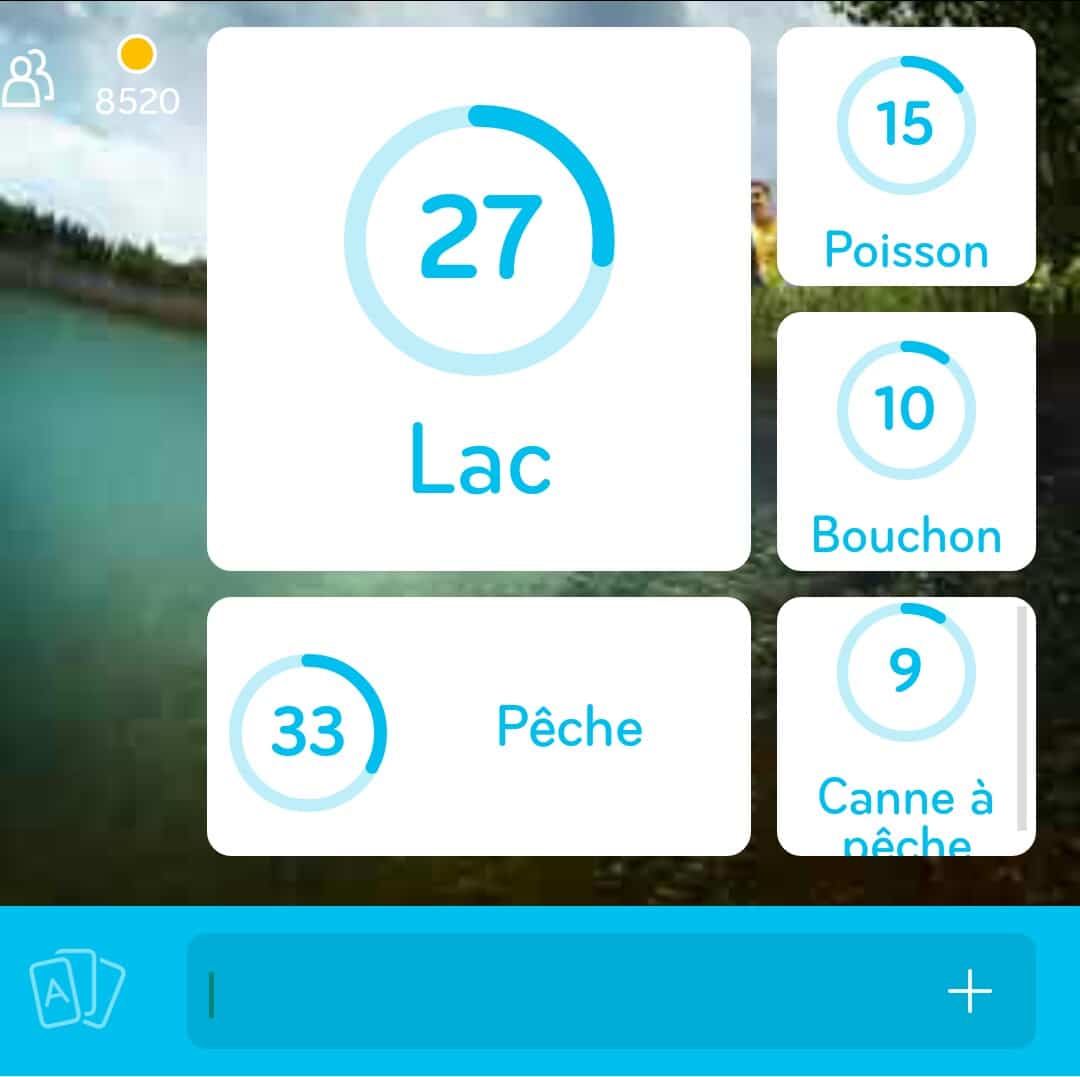 Images des solutions, réponses et aide pour le niveau 143 : Photo d'un spot de pêche du jeu mobile 94%
