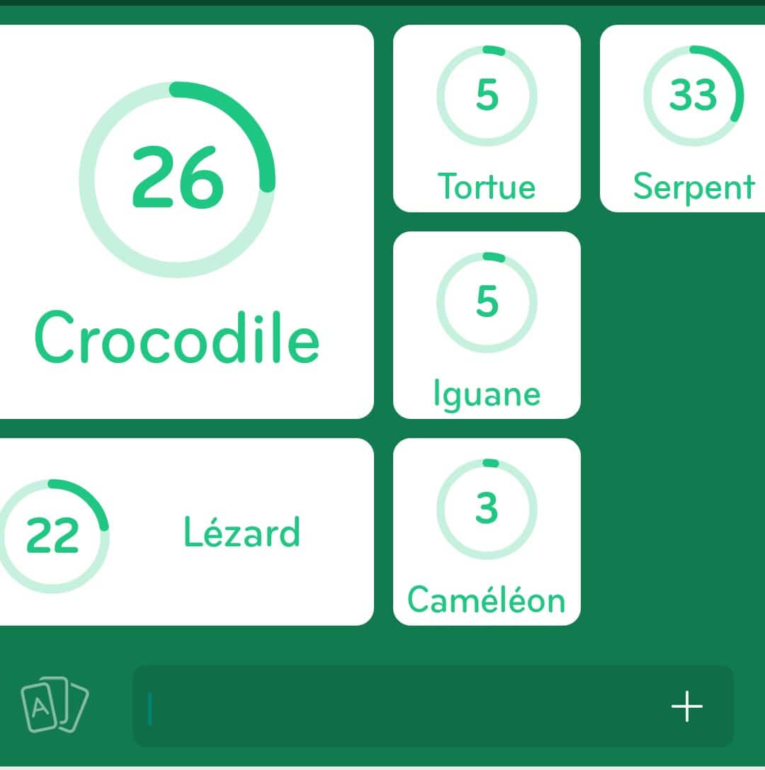 Images des solutions, réponses et aide pour le niveau 11 : Espèces de reptiles  du jeu mobile 94%